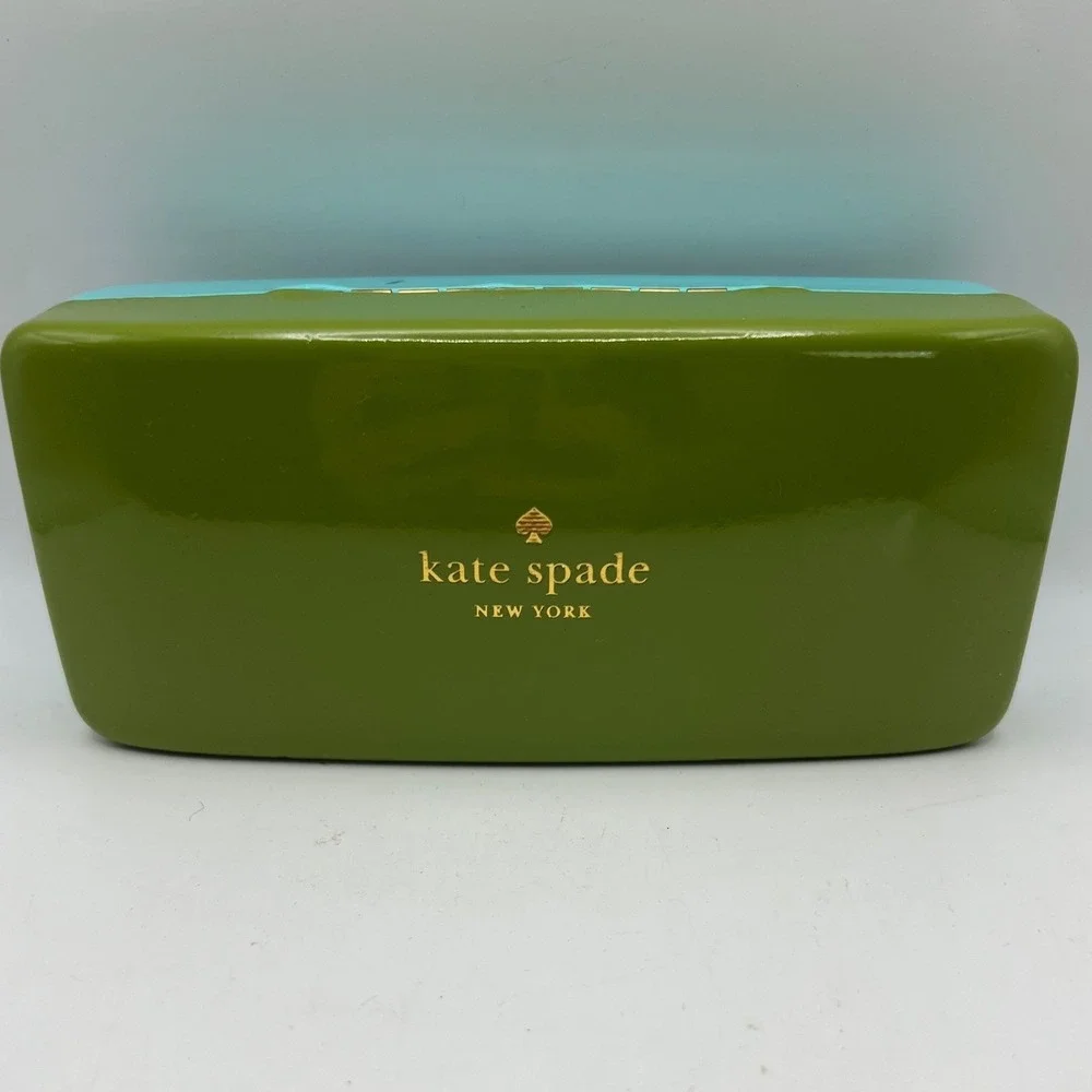 Kate Spade Eyeglass Case Turquoise Green Eye Print Retro Glam Coquette